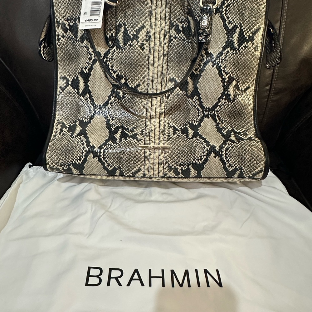 Brahmin Tia Caviar Felix Leather Handbag Tote